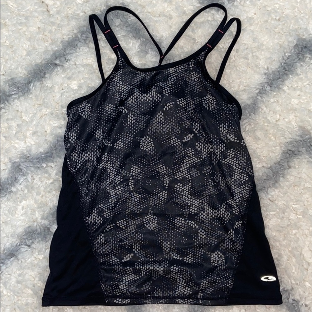 Strappy black tank top